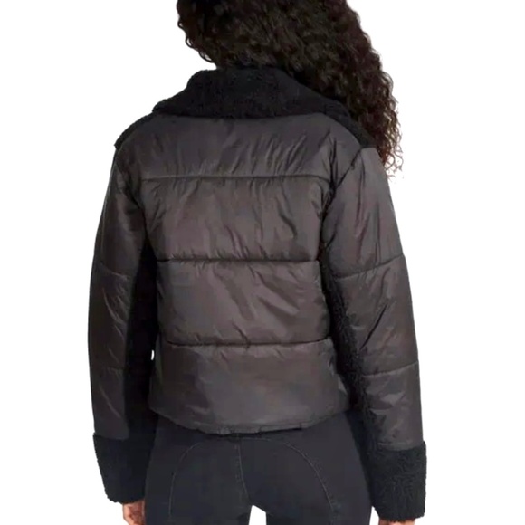 NEW Steve Madden Black Teddy Jacket Puffer Detailed Size M - Picture 5 of 13